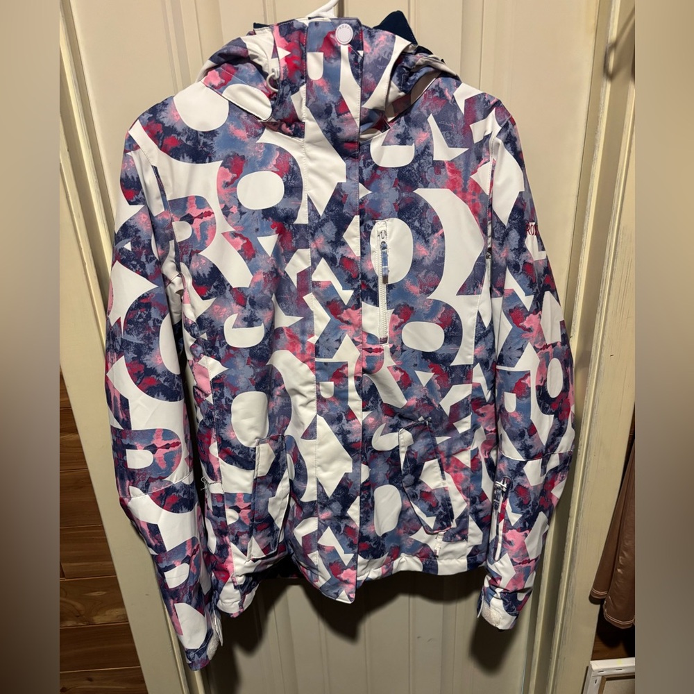Women’s Roxy Dry-Flight Ski Jacket: White, Pink & Blue